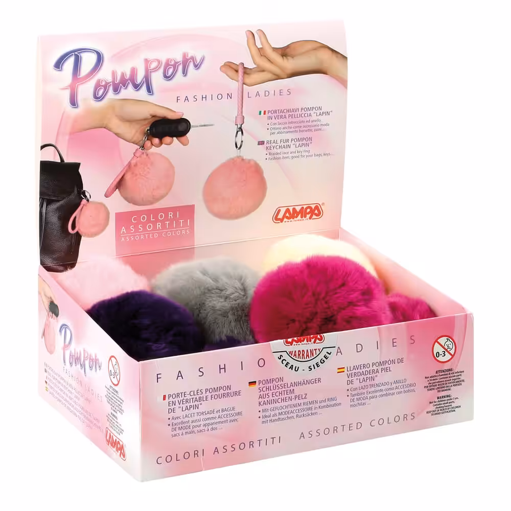 Pompon, Porte-Clé En Véritable Peau De Lapin