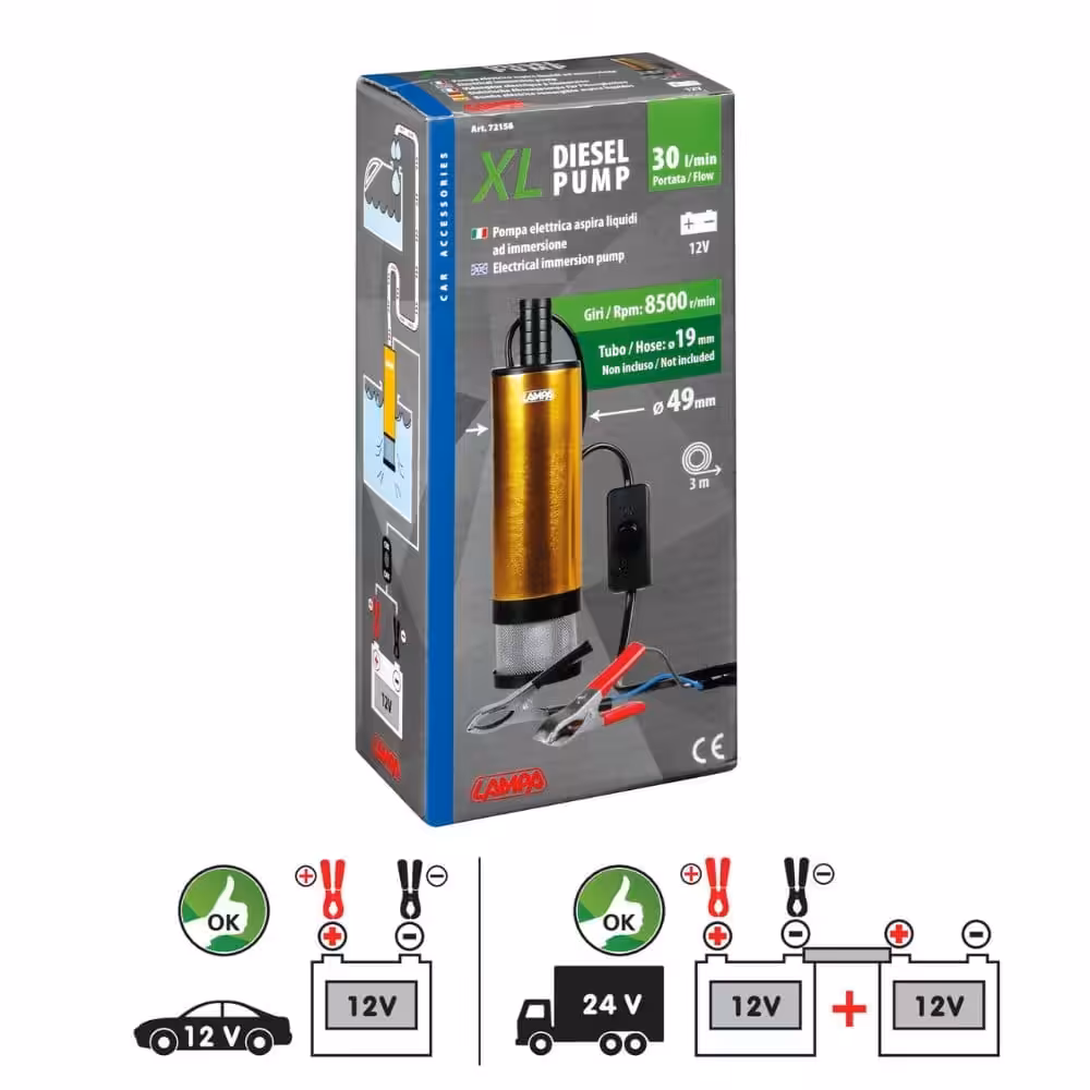 Pompe électrique à immersion,12 V/50W-30 L/min pour Liquides