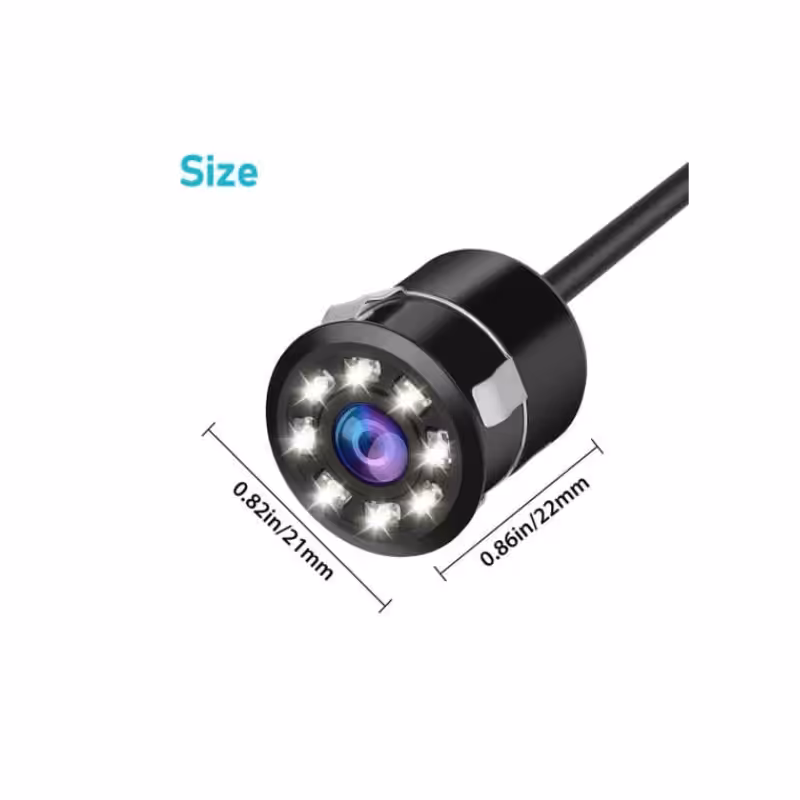 Caméra De Recul Hd 170 ° Pour Voiture, 8 Led