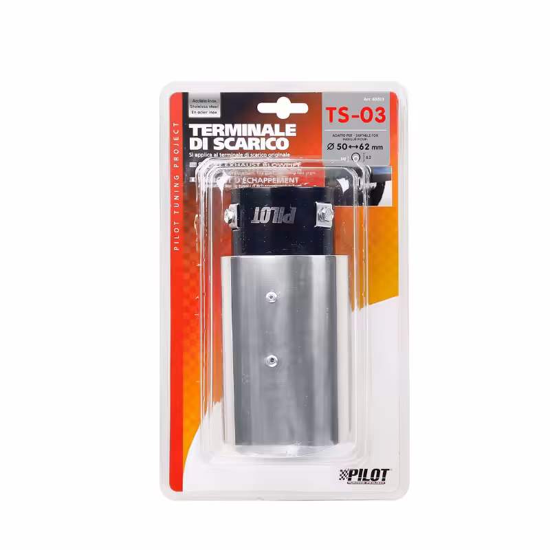 Embout Sortie d’échappement en acier inox poli TS de 03