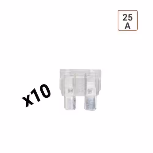 10 Lame Fusible Enfichable Voiture 25A