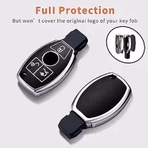 Coque Pour Clé Voiture Intelligente Télécommande Sans Clé 3 Boutons Noir