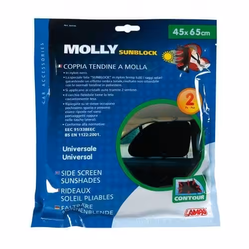 2 X Pare-Soleil Avec Ventouse Vitre Latérale Molly-Contour Sunblock, – 45X65 Cm