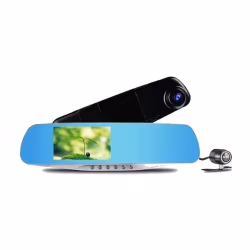 Rétroviseur Véhicule Black Box Dvr Gris – Double Caméra