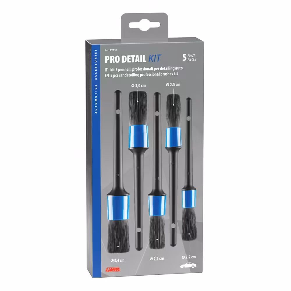 Pro Detail Kit de 5 pinceaux professionnels pour détails de voiture