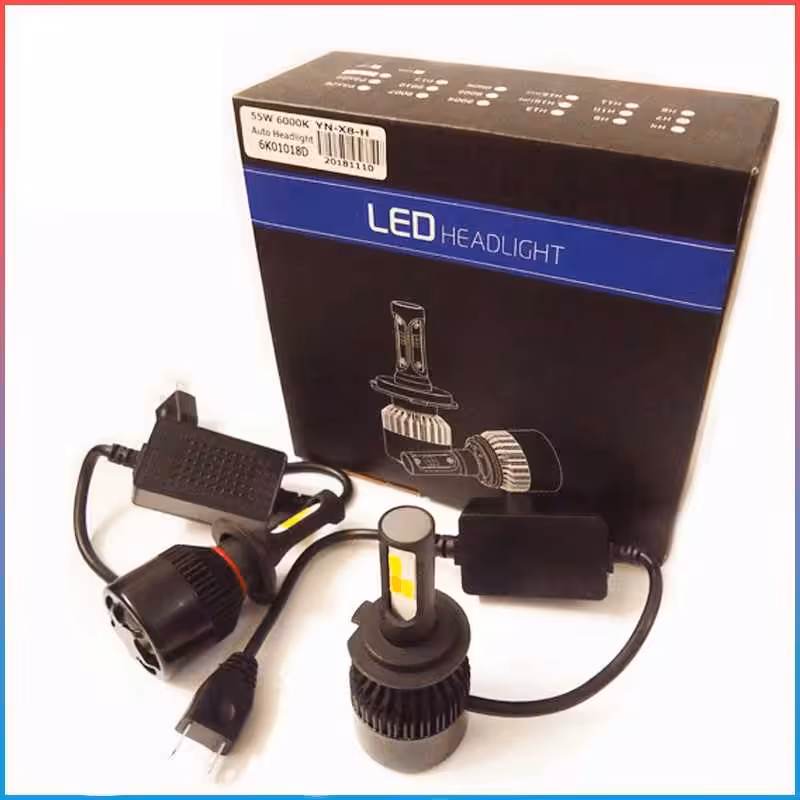 Led headlight Phare de voiture led X8-H7 , H4 4 couleurs
