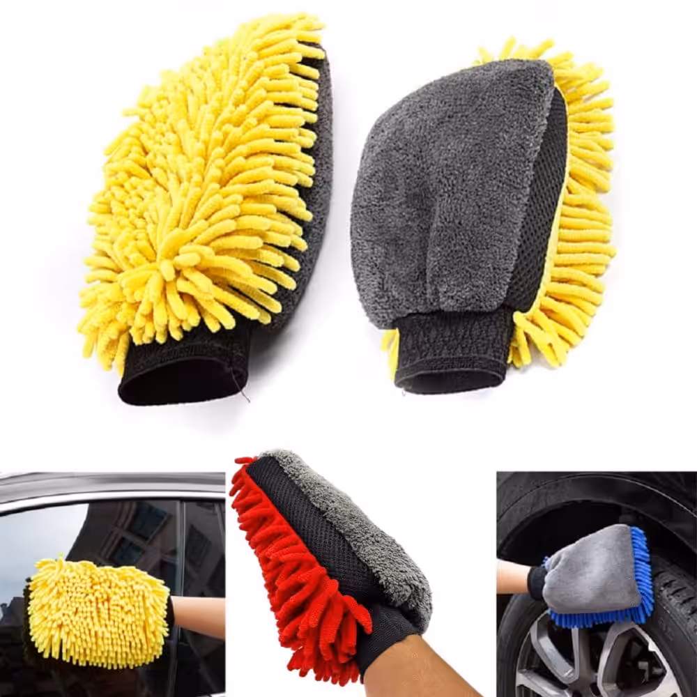 Gant double face pour nettoyage des voitures, motos, camions..