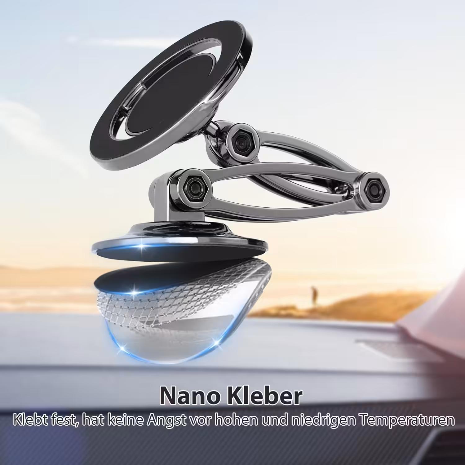 Support téléphone  magnétique  pour voiture avec anneau métallique