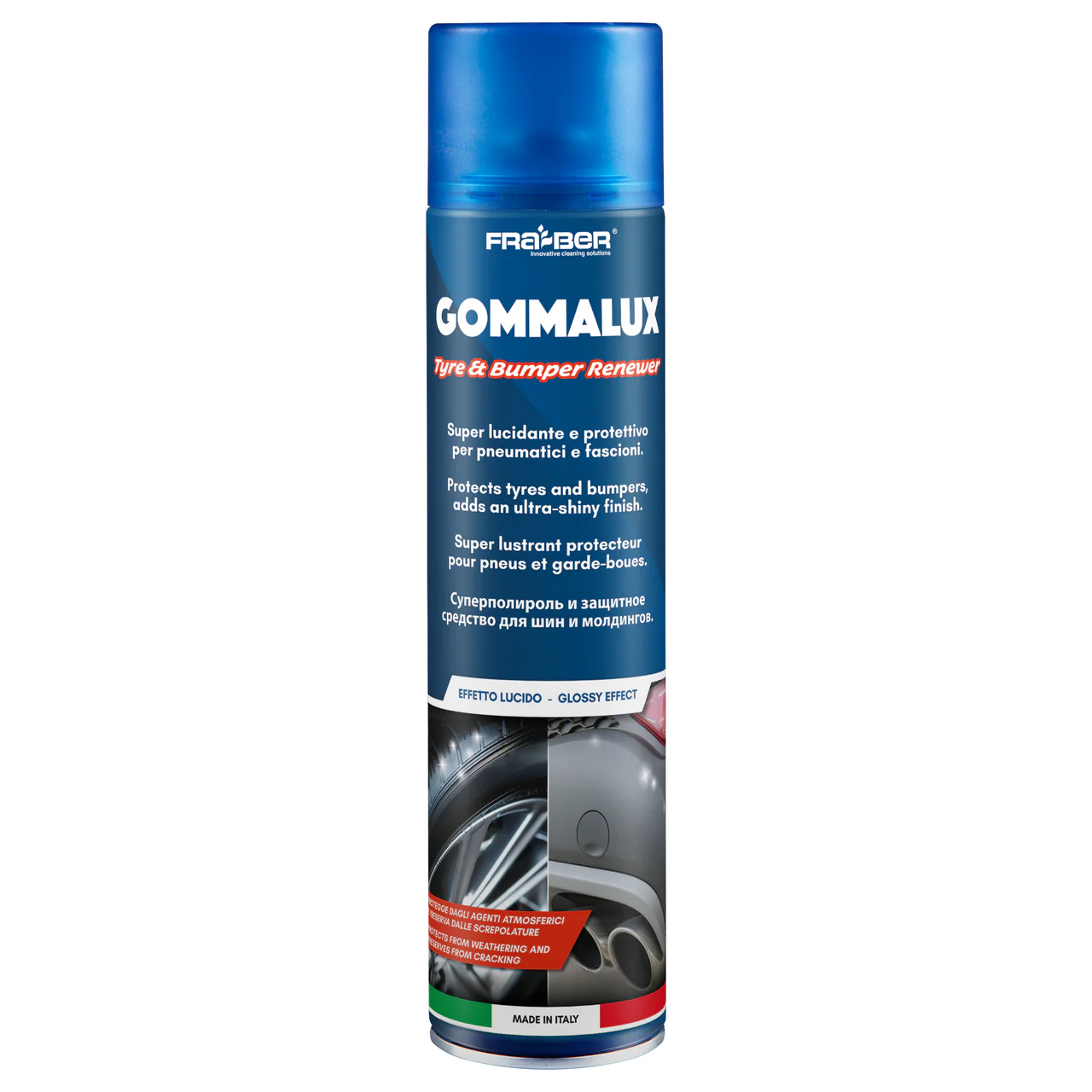 Spray protecteur et lustrant pour pneus longue durée FRA-BER Gommalux – 250 ml