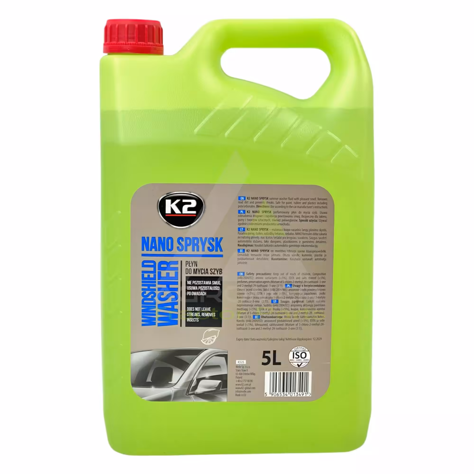 Liquide lave-glace d’été NANO SPRAY 5 litres K2