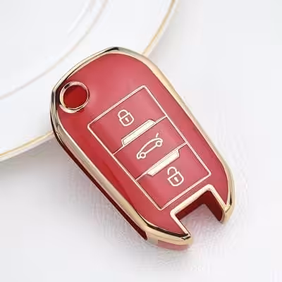 Étui de clé de voiture en TPU Compatible avec Peugeot /Citroën