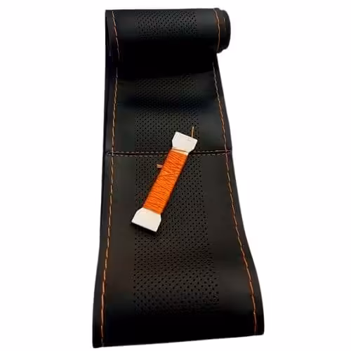 Couvre Volant à coudre de Voiture Universel Black orange